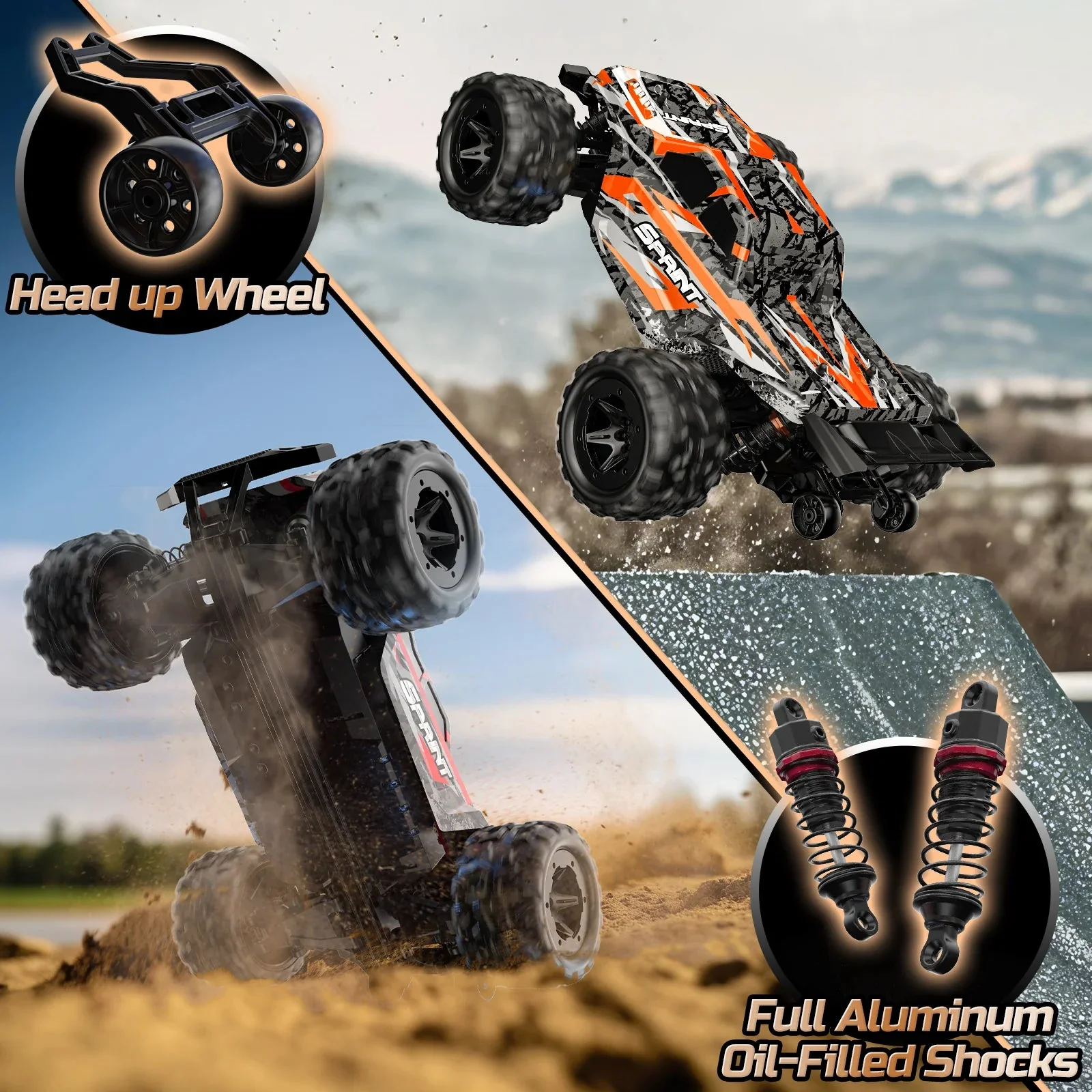40km/h High-Speed 1:18 Full Scale 2.4G 4WD Half-Truck Remote Control Racing - Image 3