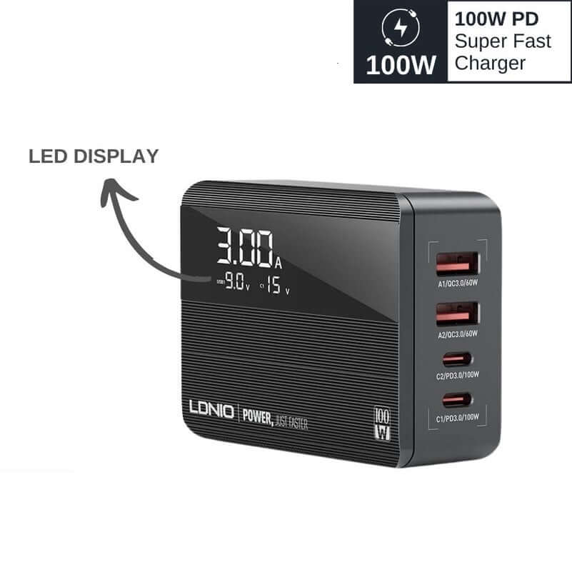 100W GaN Fast Charging 4 Ports Charger Adapter for Phone Laptop - Image 2