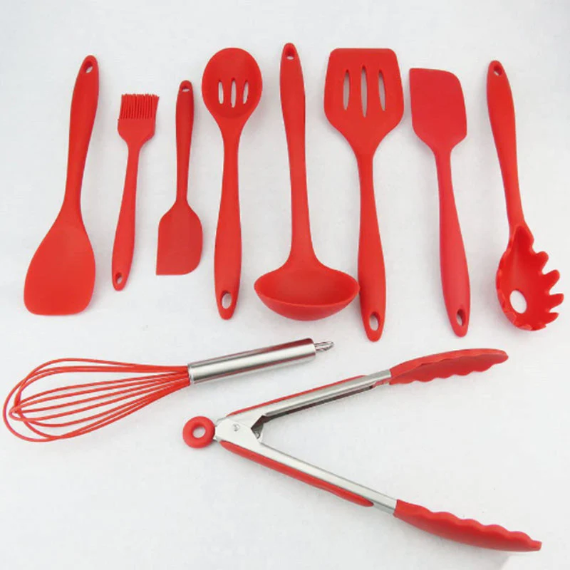 10Pcs/Set Silicone Heat Resistant Kitchen Cooking Utensils Non-Stick Baking Tool - Image 6