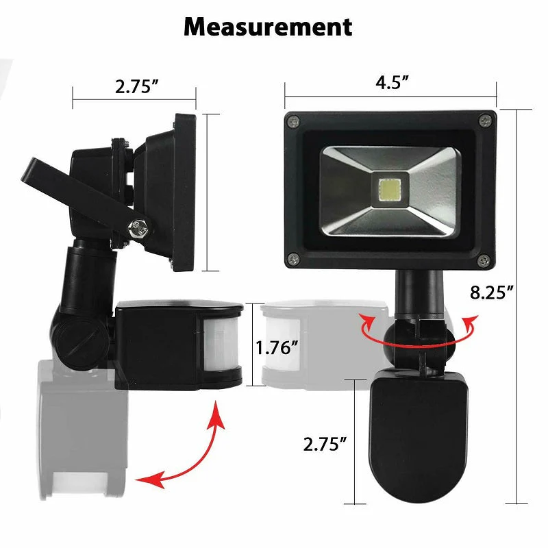 10W LED Flood Light Motion Sensor - Image 5