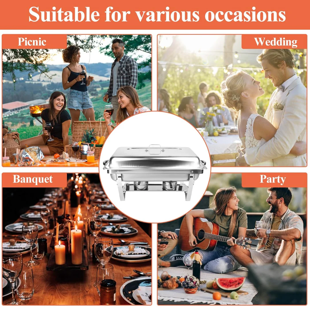 11L Chafing Dish Buffet Set – Keep Food Warm in Style - Image 2