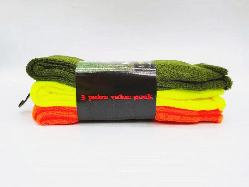 (12 Pairs) High Visible Safety Work Socks Cushioned Socks - Image 4