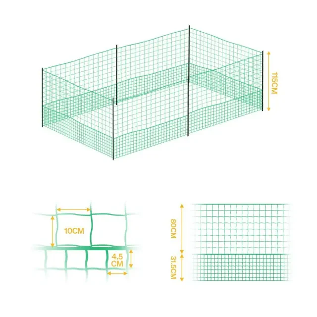 12M Chicken Fence Hen Poultry Coop Farm Runs Mesh Cage Net Habitat Safe House Pen - Image 11