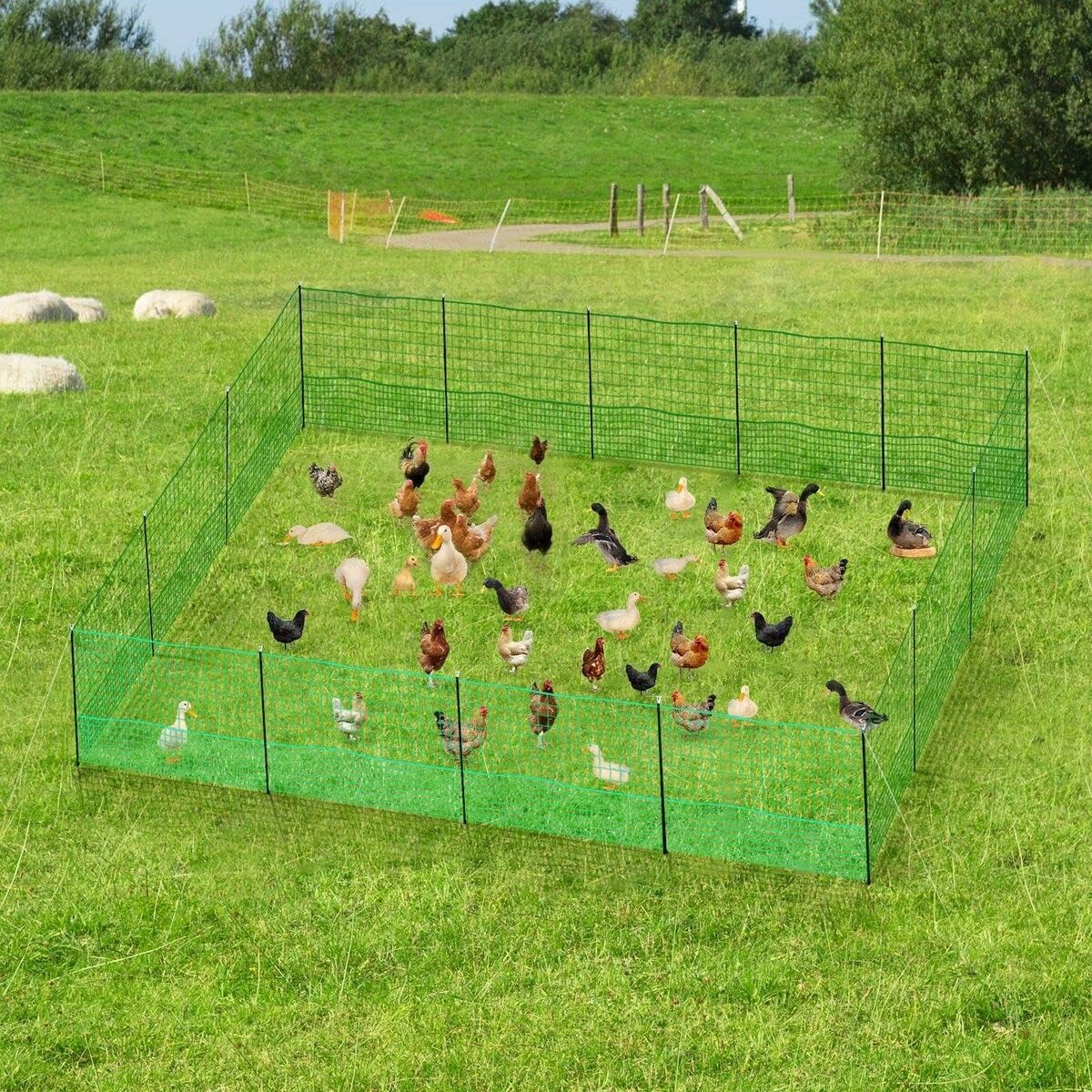 12M Chicken Fence Hen Poultry Coop Farm Runs Mesh Cage Net Habitat Safe House Pen - Image 6
