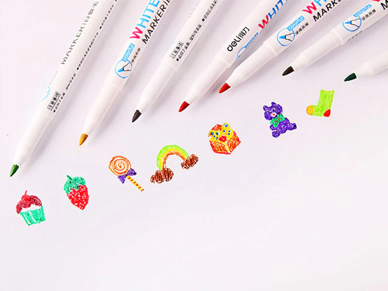 (12PCS/PACK) Whiteboard Marker Pen - Fine tip , Colourful - Image 3