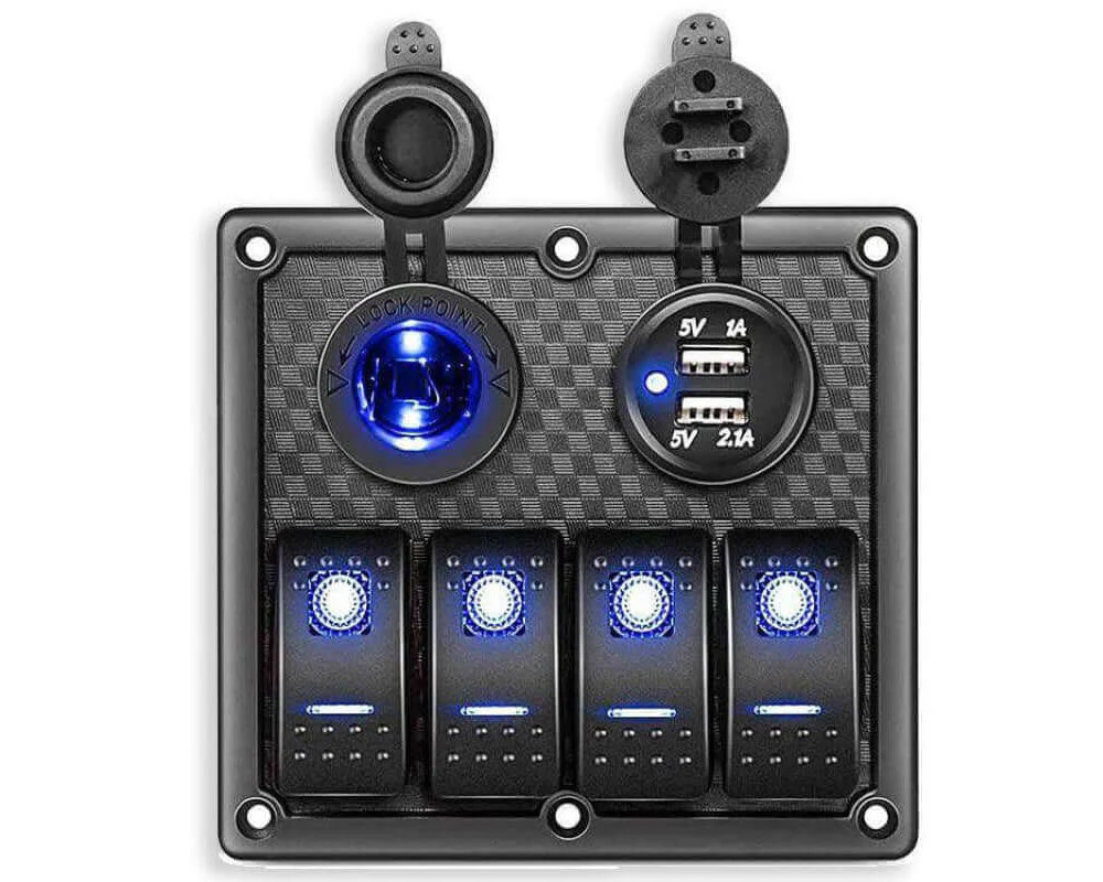 4 Gang Marine Boat Rocker Switch Panel - Image 7