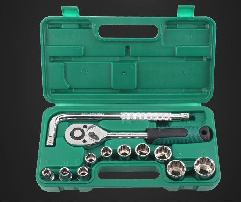 13pcs 1/2 Inch 12-point Ratchet Socket Wrench Set Drive Socket Repairing Kit - Image 2