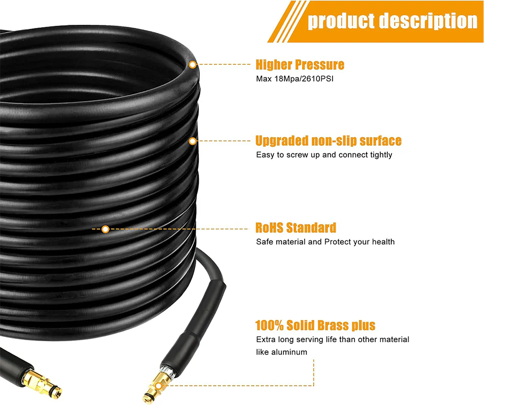 15M Water Blaster High Pressure Washer Extension Hose Pipe for Karcher - Image 7