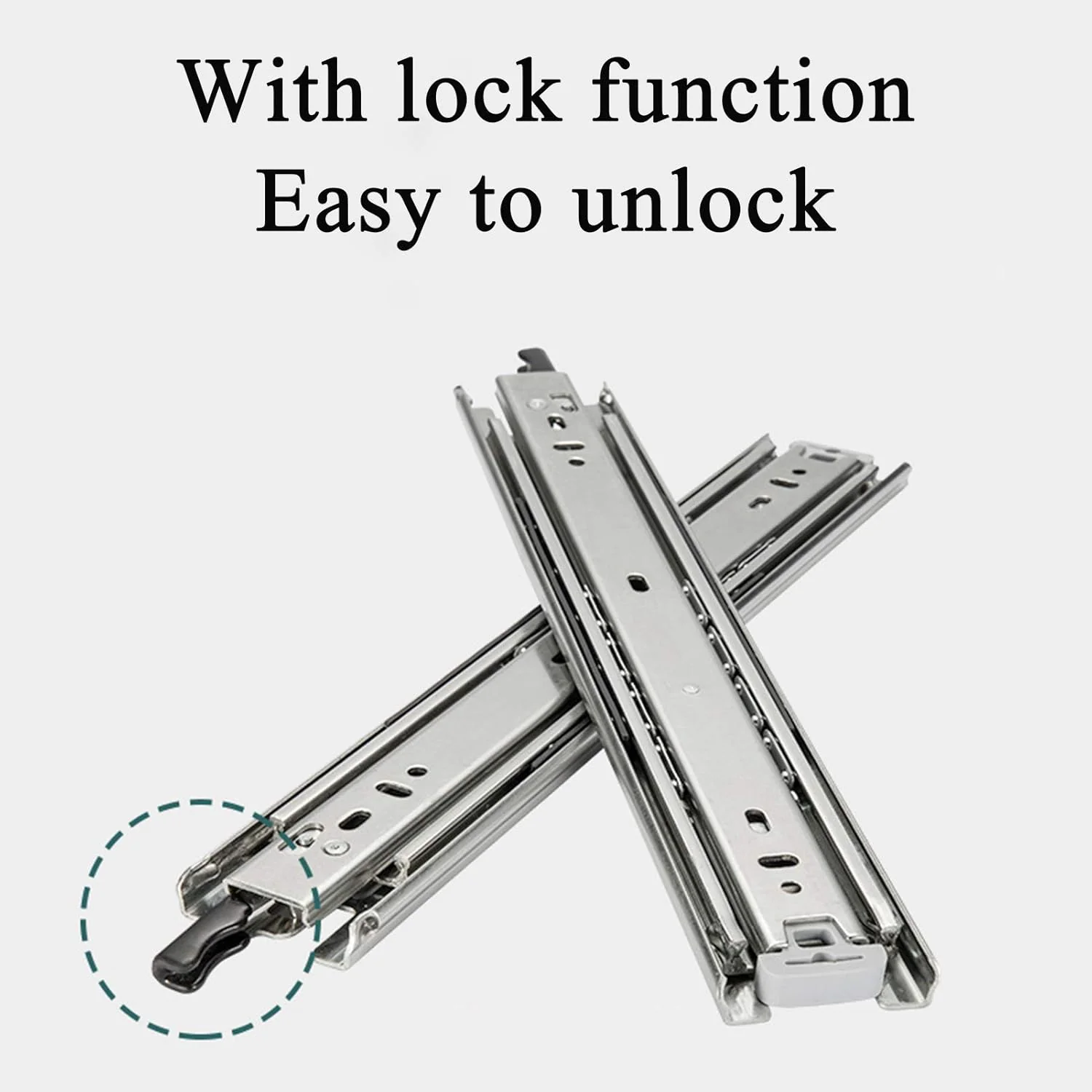 16" Drawer Slides Runners with Locking Function - Image 9