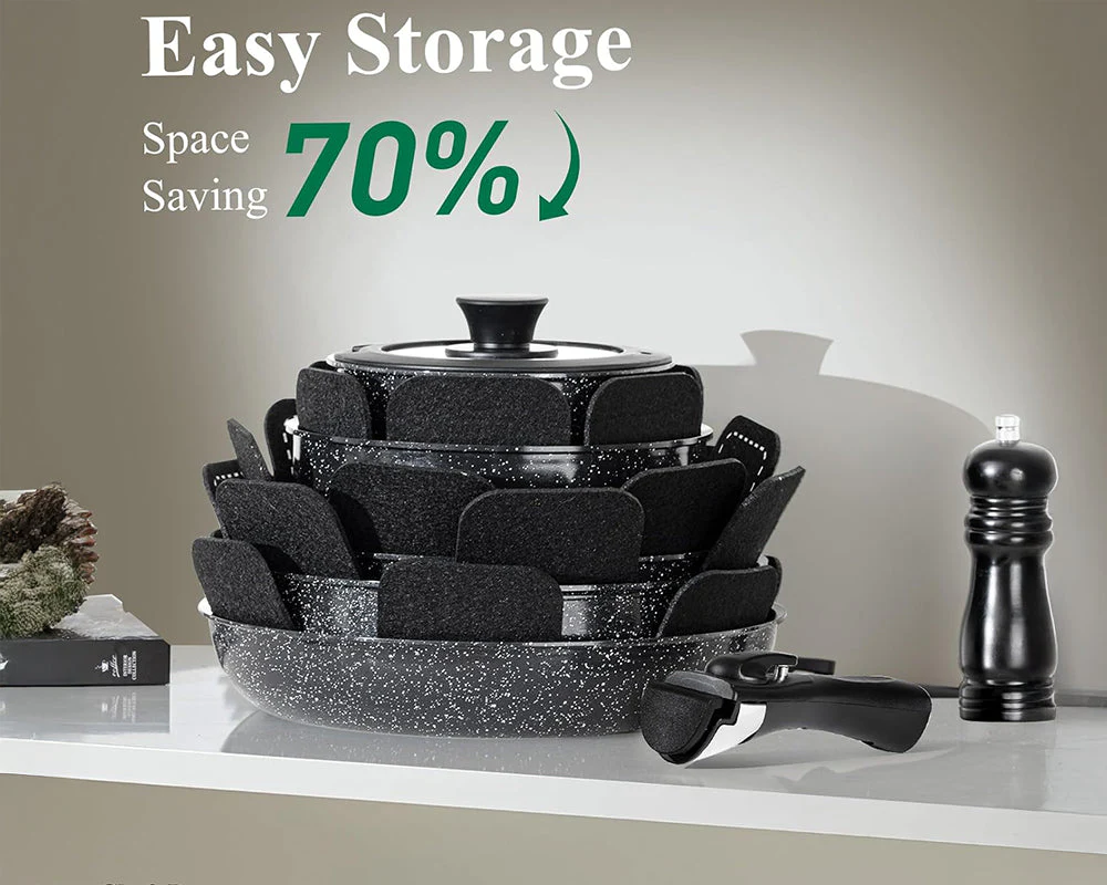 19 Piece Nonstick Induction Cookware Set - Image 6