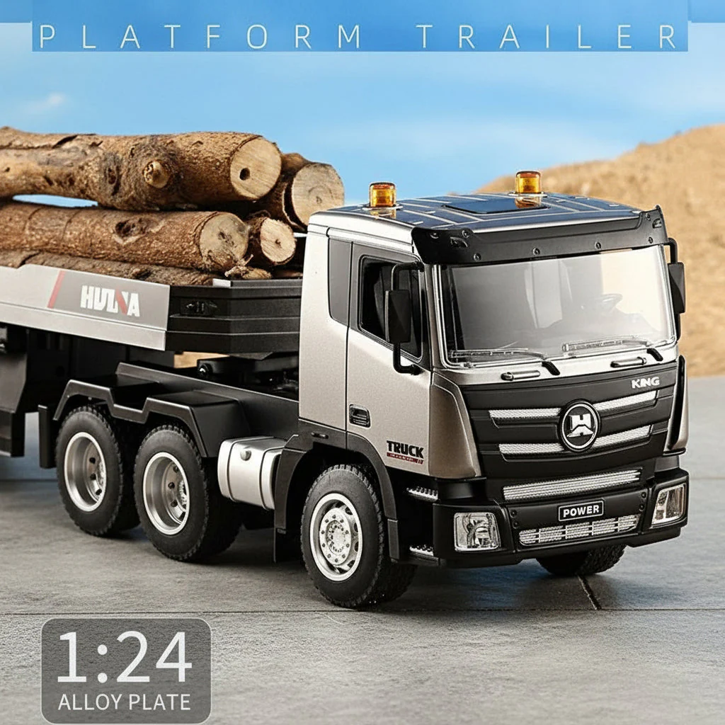 2.4G Wireless Electric Alloy Remote Control Truck & Trailer with Lights & Sounds - Image 3