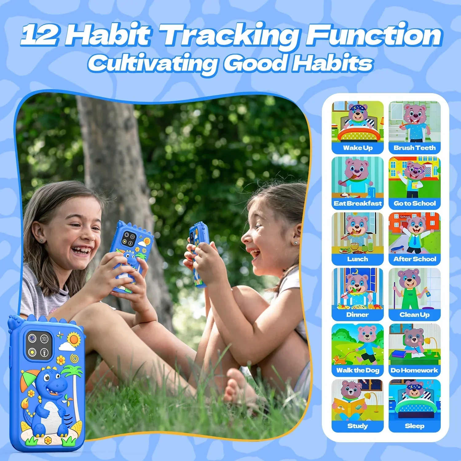 2.8Inch Touchscreen Learning Play Toy Phone With Dual Camera Smart Phone For Girl Boy With 8G SD Card - Image 4
