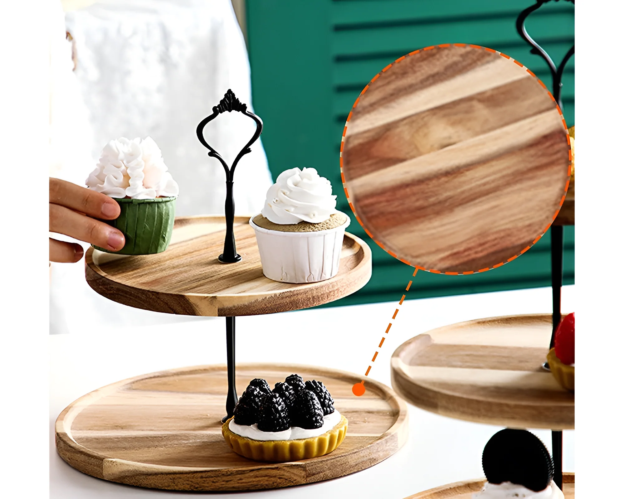2 Tier Cake Plate Stand - Image 6