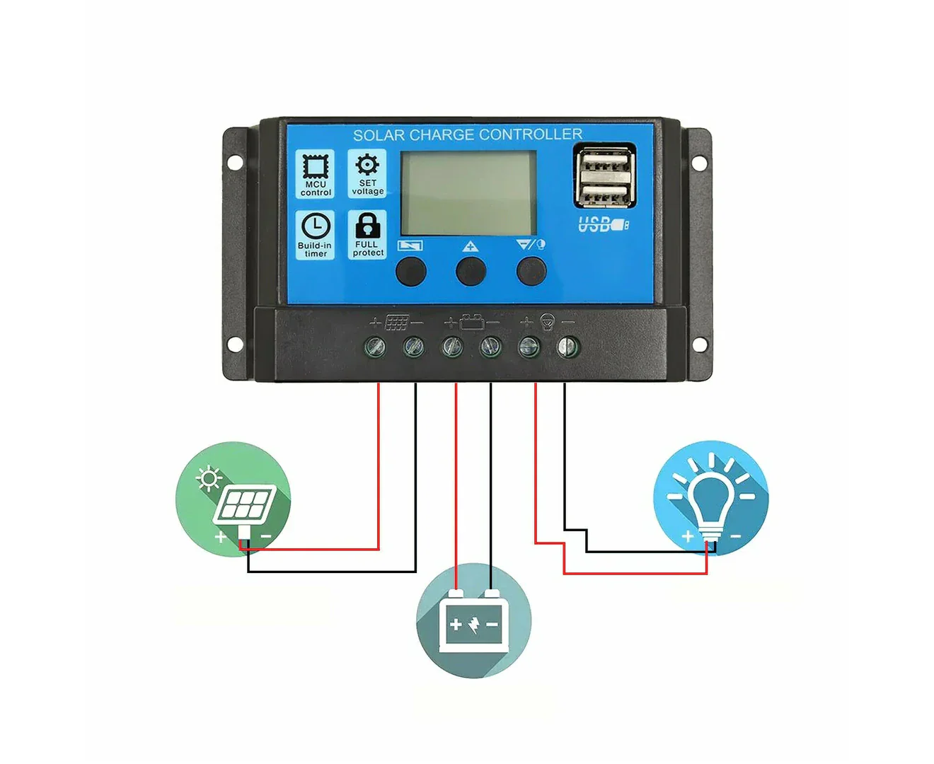 20A Solar Charge Controller USB 12V 24V - Image 6