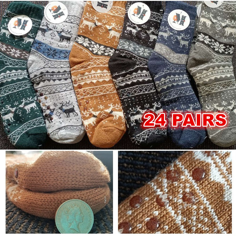 24 Pairs Mens Slipper Fuzzy Socks Winter Super Warm Soft Socks with Grippers - Image 6