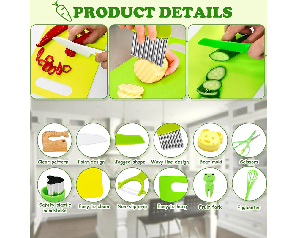 28-Piece Kids Safe Knife Set for Montessori Kitchen Tools - Image 5