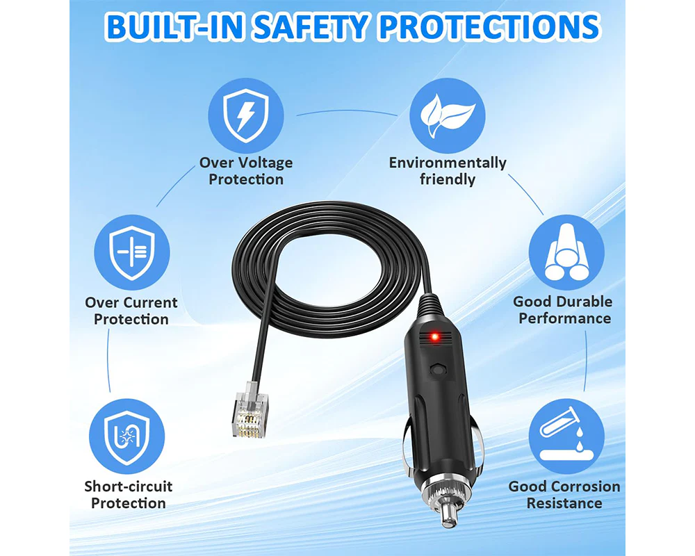2M RJ11 Power Cable Cord for Uniden Escort Beltronics Valentine V1 Radar - Image 6