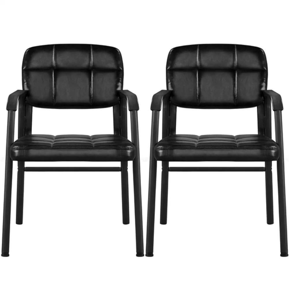 2pcs Office Reception Chairs Faux Leather Guest Chairs - Image 2