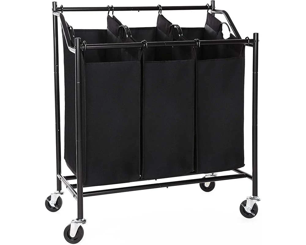 3 Bag Laundry Hamper Rolling Laundry Sorter - Image 8