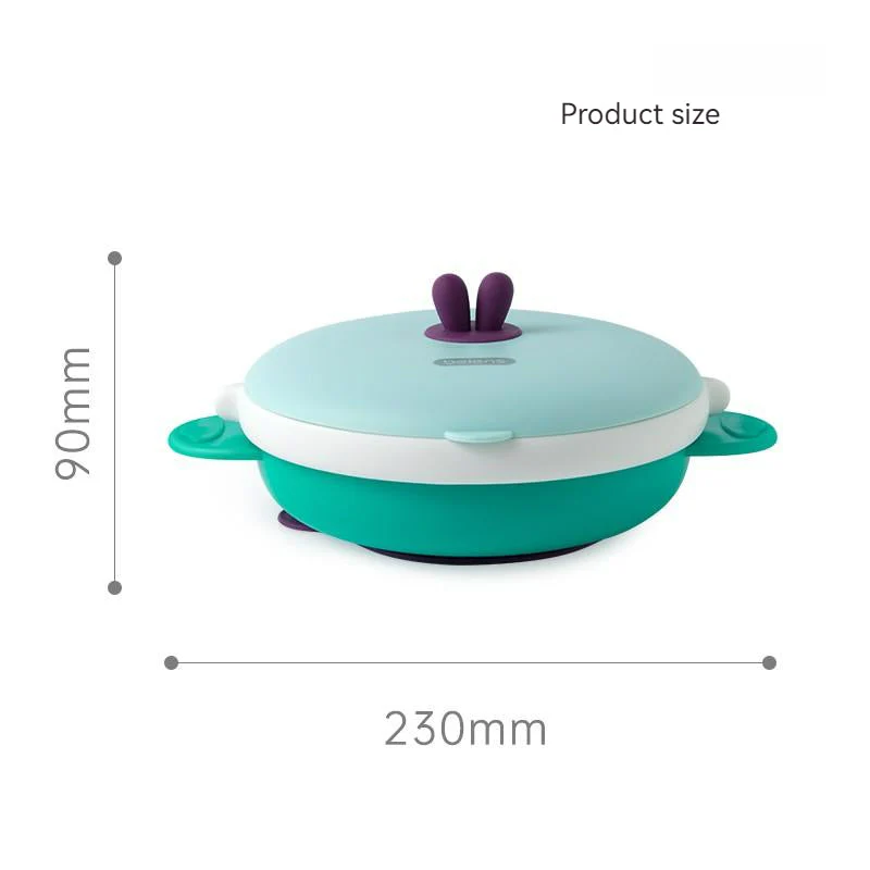 3 Grids Thermal Stainless Steel Baby Toddler Suction Plate /Bowl 4 Pieces Set -Red - Image 7