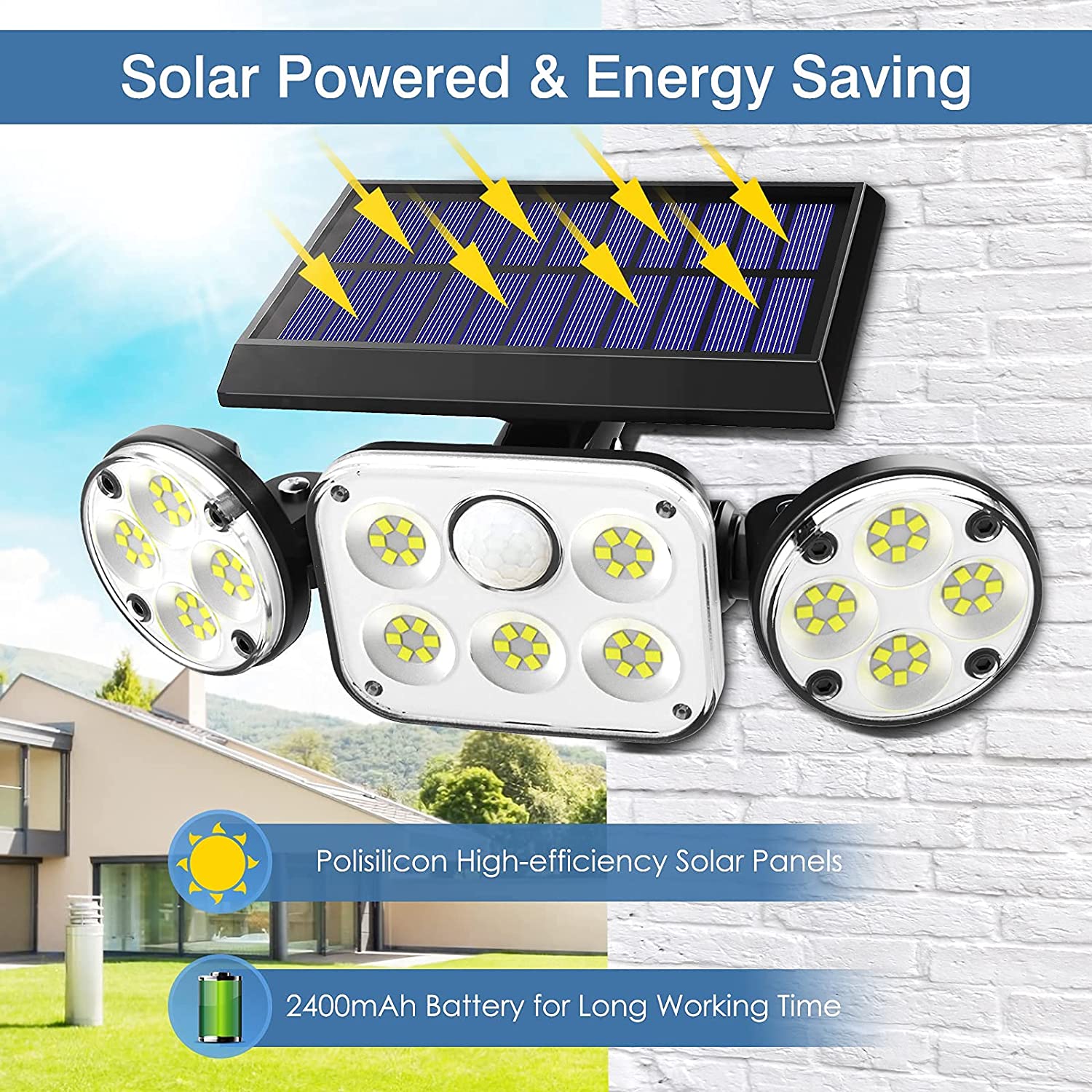 3-Headed Outdoor Solar Motion Sensor Light - Image 6