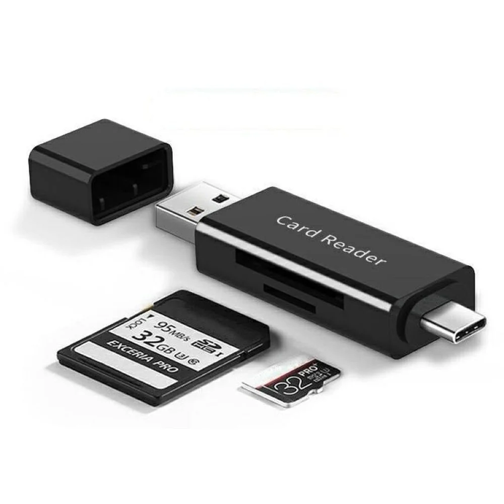 3 in 1 USB-C SD Micro SD Memory Card Reader