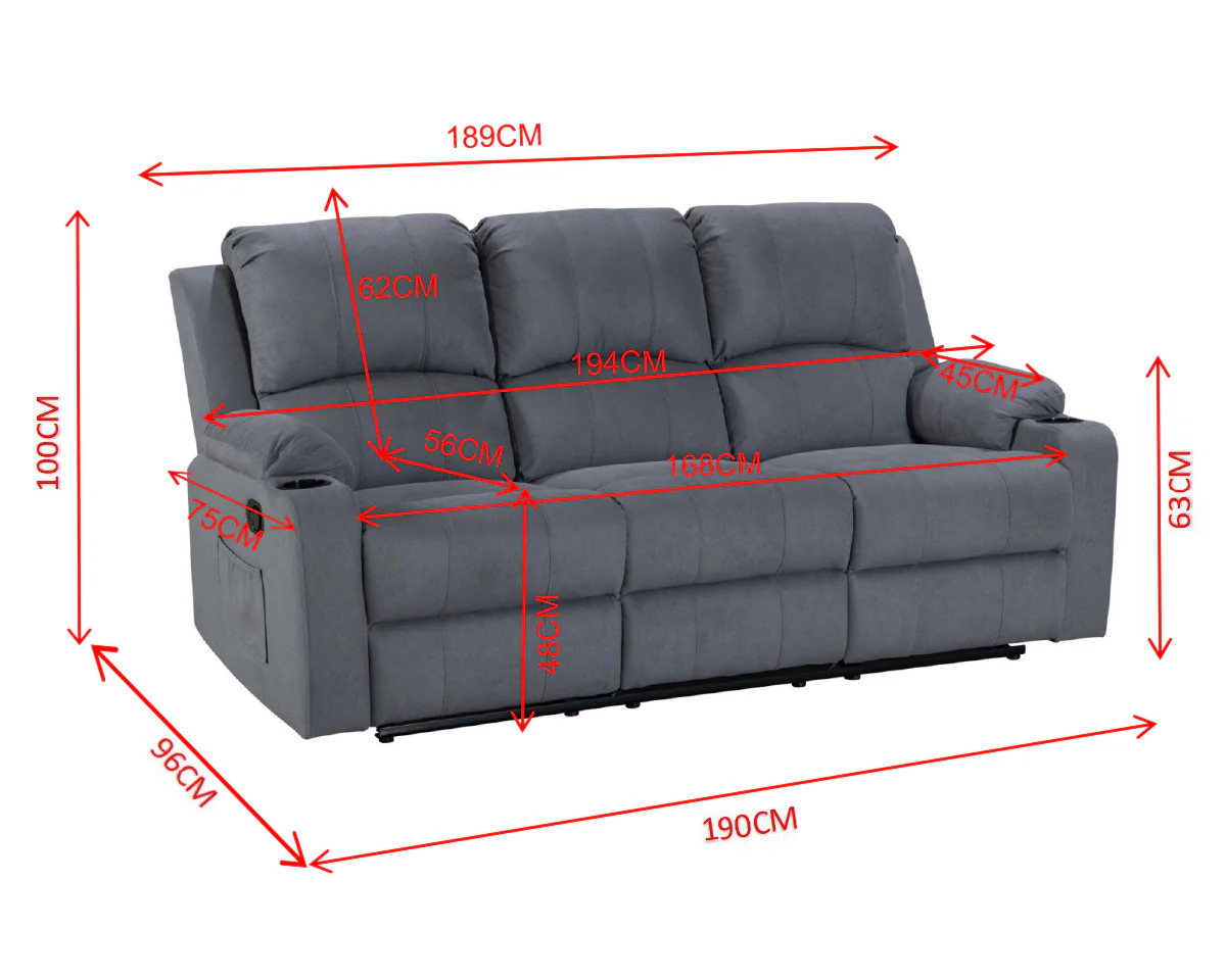 3 Seater Recliner Sofa - Image 12