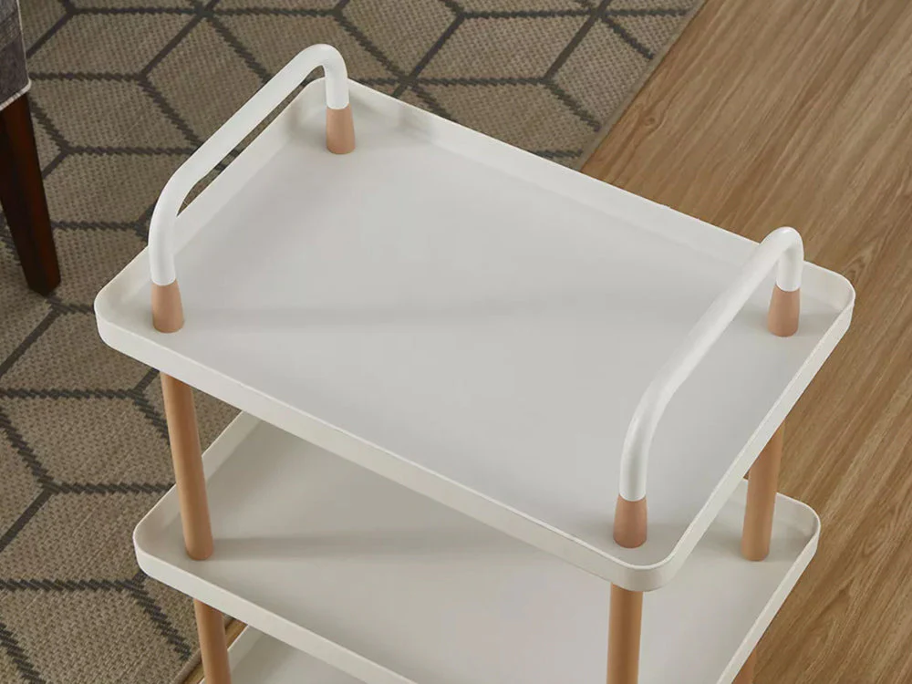 3 Tiers Utility Rolling Cart Multi-Function Storage Rack -White - Image 5