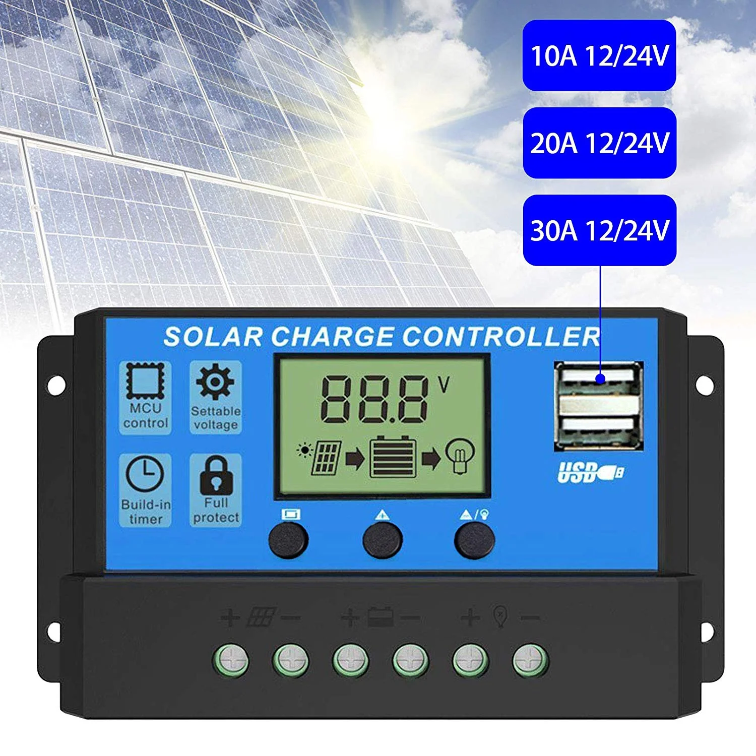 30A Solar Charge Controller LCD Display - Image 3