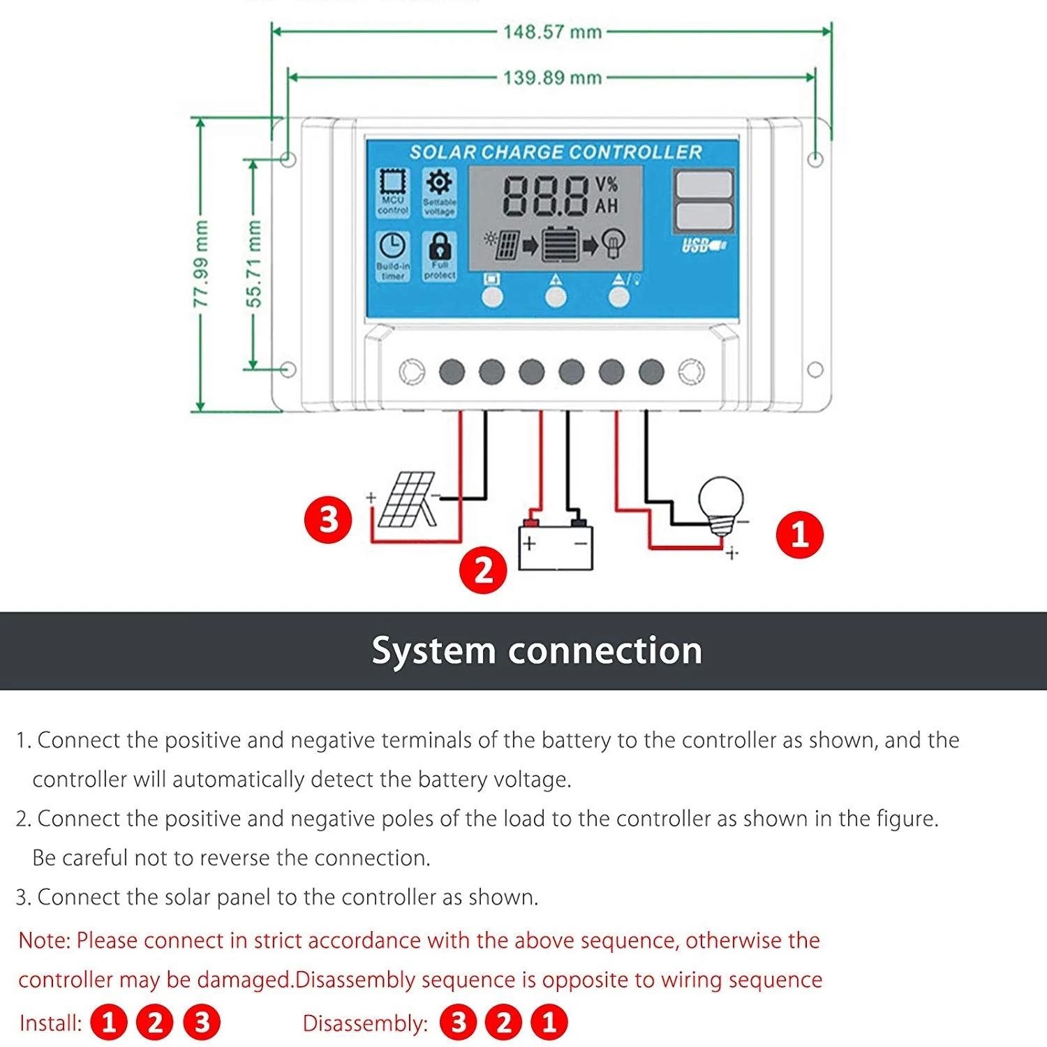 30A Solar Charge Controller LCD Display - Image 6