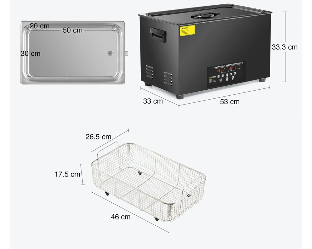 30L Ultrasonic Cleaner with Timer Heating Machine Digital Sonic Cleaner - Image 3