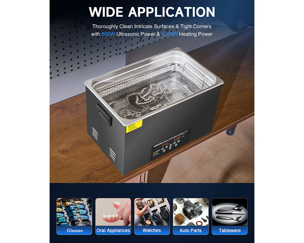 30L Ultrasonic Cleaner with Timer Heating Machine Digital Sonic Cleaner - Image 8