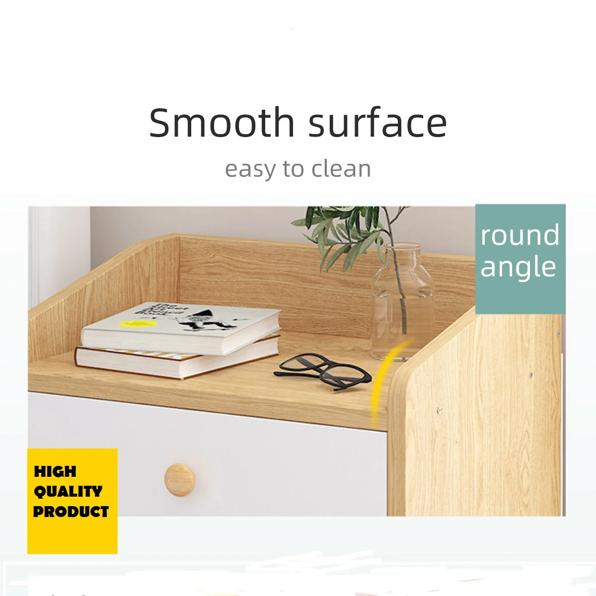 Bedside Table Nightstands with Drawer - Image 7