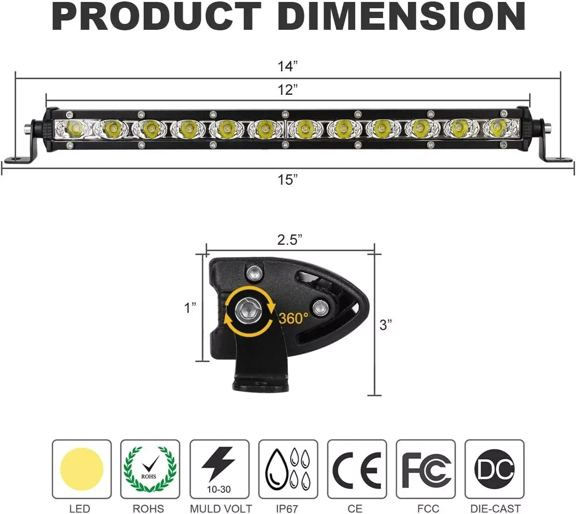 36W Slim LED Work Light - Image 14