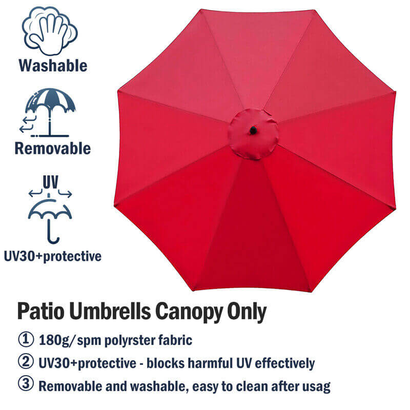 3M Parasol Replacement Cloth Round Garden Umbrella Cover For 8-Arm - Image 8