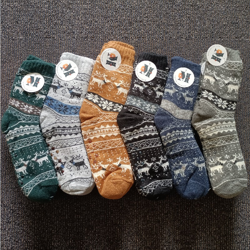 4 Pairs Mens Slipper Fuzzy Socks Winter Super Warm Soft Socks with Grippers - Image 4