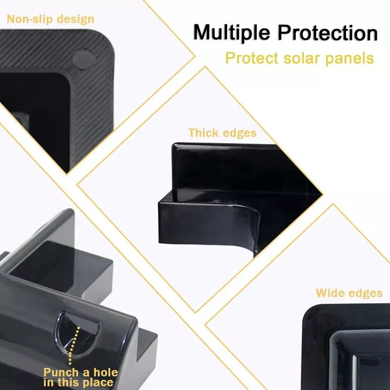 4 Solar Panel Mounting Bracket Black Corner Set Kit - Image 8