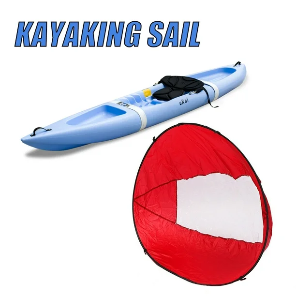 42in Sail Foldable Kayak Boat Wind Sail (Red) - Image 3