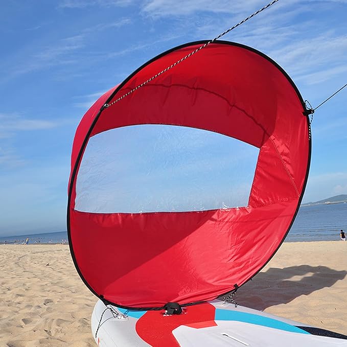 42in Sail Foldable Kayak Boat Wind Sail (Red) - Image 4