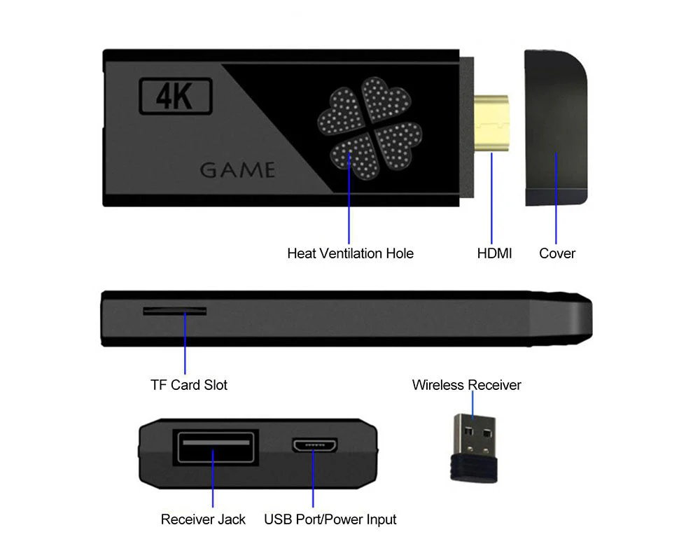 4K Wireless HDMI TV Gaming Stick Console - Image 6