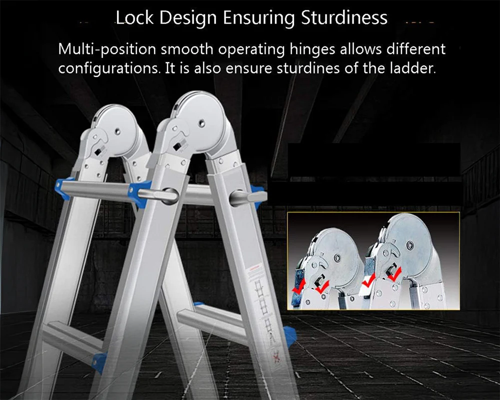 4M Multipurpose Telescopic Foldable Ladder with Platform - Image 8