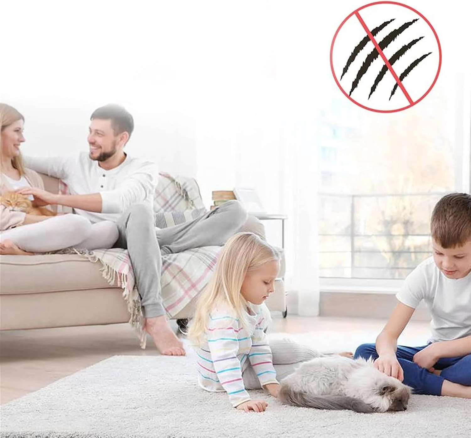 4PCS Pet Cat Anti Scratch Guard Mat Cat Scratching Post Furniture Sofa Protector - Image 5