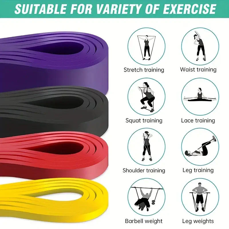 4Pcs Resistance Bands Exercise Yoga Pilates Rubber Fitness Training - Image 5