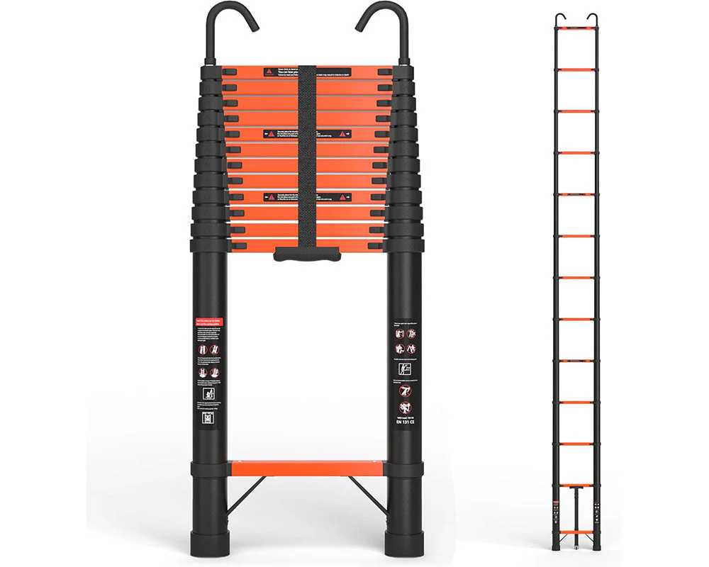 5.0M Telescoping Ladder with Hooks - Image 11
