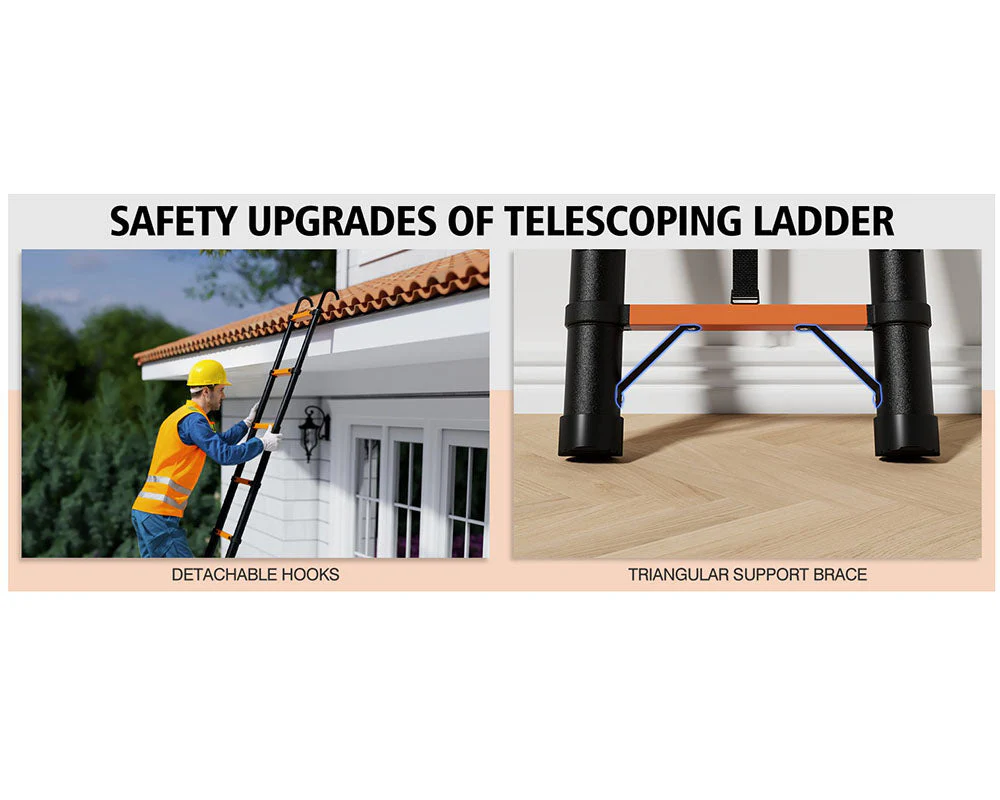5.0M Telescoping Ladder with Hooks - Image 8