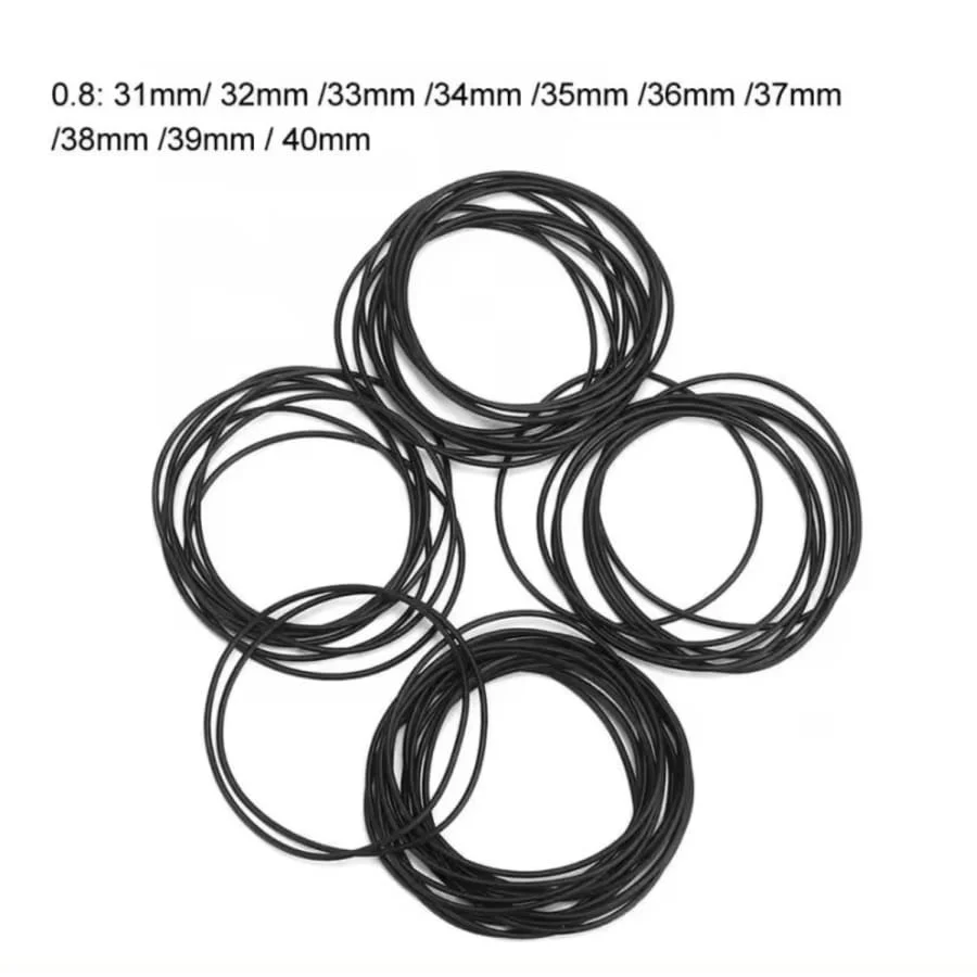 500 Piece Set of Watch O-rings 0.8mm/31-40mm (for waterproof watches) - Image 4