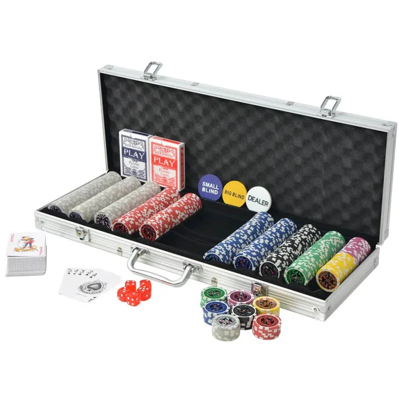 500pcs Clay Poker Chips & Sets High Quality Laser Chips Aluminium Case - Image 4