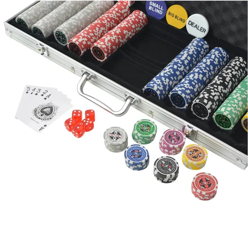 500pcs Clay Poker Chips & Sets High Quality Laser Chips Aluminium Case - Image 5