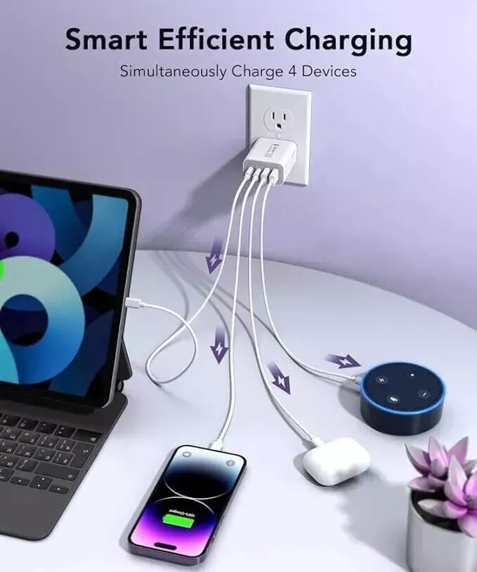 55W DUAL USB C PD Fast Charging Wall USB C Charger Power Adapter Type C - Image 6