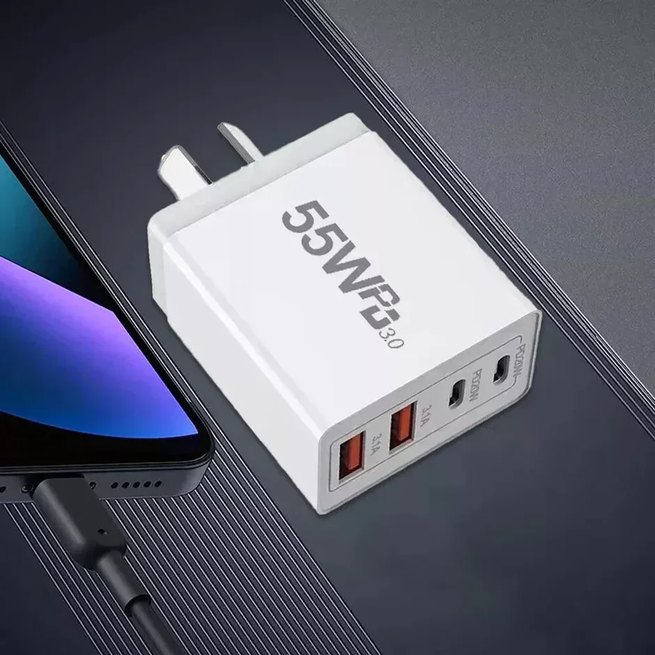 55W DUAL USB C PD Fast Charging Wall USB C Charger Power Adapter Type C - Image 9